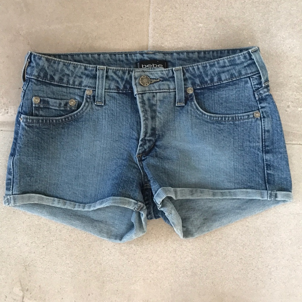 Bebe denim short shorts
